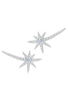 GRAZIELA JEWELRYFINE JEWELEARRING WHTGOLD Diamond Shooting Starburst Earrings Starburst Earrings, Diamond Earring, Star Jewelry, Jewelry Armoire, White Gold Earrings, Shiny Things, Moon Star, Precious Jewelry, Sun Moon