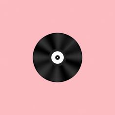 a black record on a pink background