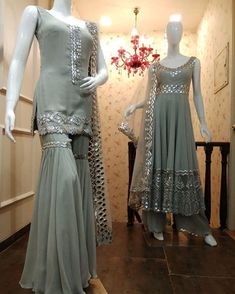 Kameez And Plazo, Garara Design, Short Kameez, Sarara Dress, Gharara Designs, Sharara Designs, Short Kurta, Indian Designer Suits, Salwar Kamiz