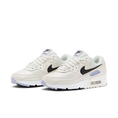 Nike Womens WMNS Air Max 90 'Sail' Sail/Ghost/Black CZ6221-100 Nike Air Max 90 Women Outfit, Nike Air Max 90 Women, Air Max 90 Women, Back To School Shoes, Colorful Sneakers, Pretty Shoes Sneakers, Air Max Women, Swag Shoes, Gym Shoes