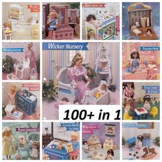 there are many pictures of dolls and furniture