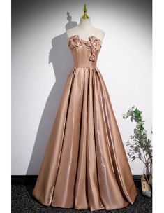 10% off now! Shop elegant simple satin long prom dress with bows shoudlers online. Sheprom offers formal, party, casual & more style dresses to fit your special occasions. Simple Elegant Prom Dresses, Satin Long Prom Dress, Simple Prom Dresses, Elven Dress, Simple Satin, Vintage Dress Shop, Hoco Dresses Long, Velvet Prom Dress, School Prom