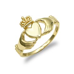 Welcome to Mersham and thank you for visiting! Mersham Jewels Men's Solid 9ct Yellow Gold Claddagh (Chladaigh) Ring. The Claddagh ring is a traditional Irish ring that represents love loyalty and friendship. It originates from the village of Claddagh just outside Galway Ireland. This Claddagh ring is made using traditional jewellery techniques from solid 9ct hallmarked gold and is hand finished. Ring Size Info : While most rings are ready for same day despatch, on occasion we may need to adjust the ring to fit, so please allow an extra couple of days for delivery. Should you require your ring for a specific date, please contact our customer service team before placing your order. Additionally, should you require a size that is not listed, please contact our team. About Us Free UK Delivery Irish Ring, Irish Rings, Claddagh Ring, Galway Ireland, Traditional Jewellery, Claddagh Rings, Irish Traditions, Jewelry Techniques, Galway