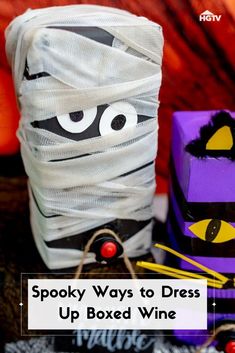 spooky ways to dress up boxed wine bottles