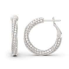 BOGO 40% OFF (Code: H40) Jeulia Jewelry, Hoop Earrings Style, Big Hoop Earrings, Silver Jewellery Sets, Moissanite Earrings, Hypoallergenic Jewelry, Earrings Hoop, Sterling Silver Hoop Earrings, Diamond Hoop Earrings