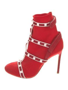 Valentino Ankle Sock BootsRed & WhitePrintedRockstud AccentsRound-ToesMultistrap & Velcro Closure at AnklesFit: This style typically runs a half size to a full size small. Valentino Boots, Sock Ankle Boots, Valentino Red, Ankle Sock, Sock Boots, Ankle Heels, Valentino Rockstud, Nike Shoes Women, Valentino Studs