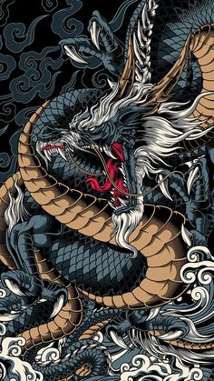 Dragon Tattoo Art, Dragon Wallpaper Iphone, Tattoo Japanese, Graffiti Wallpaper Iphone