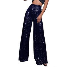 Season:Summer,Spring; Fabric:Polyester; Gender:Women's; Style:Elegant,Fashion,Sparkle; Elasticity:Micro-elastic; Occasion:Club,Going out,Party  Evening,Party,Street; Fit Type:Regular Fit; Function:Comfy; Waistline:High Waist; Pattern:Plain; Design:Sequins; Pants Type:Sparkly Pants,Wide Leg,Pants Trousers; Front page:FF; Listing Date:09/15/2023; Production mode:External procurement; Hips:null; Length:null; Waist:null; Pants Length:Full Length Sparkly Pants, Graduation Outfits, Sequin Pants, High Waist Wide Leg Pants, Womens Wide Leg Pants, Summer Concert, Graduation Outfit, Spring Street Style, Elegant Party