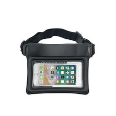 the waterproof phone case holds an iphone in it's back pocket and is attached to