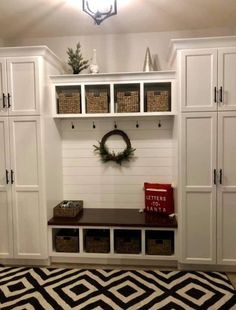 the entryway is clean and ready for guests to use it as a storage area