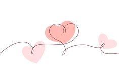 two hearts connected to each other on a white background