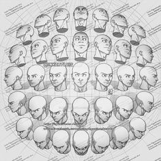 a bunch of heads with different facial expressions