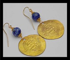 OLD AFGHANI COINS  Lapis and Afghani Coins by sandrawebsterjewelry, $40.00 Gold Coin Pendant Earrings, Gold Engraved Earrings For Collectors, Collectible Engraved Gold Earrings, Gold Engraved Earrings, Gold Etched Round Earrings, Jewelry Hacks, Jewelry 3d, 3d Printed Jewelry, Asian Jewelry