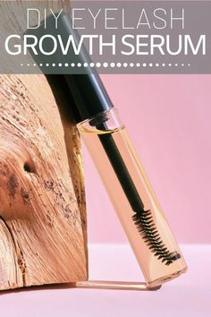 Grow Long Lashes with this DIY natural eyelash serum recipe using castor oil, lavender essential oil and rosemary essential oil.  Homemade eyelash serum is easy to make and wonderful to add to your beauty routine.   Natural beauty products save money than the high price of store bought. Get the full diy recipe. Eyebrow And Eyelash Growth, Longer Lashes Naturally, Diy Eyelash Growth Serum, Long Eyebrows