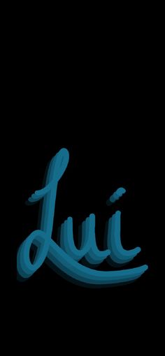 the word luju written in blue on a black background