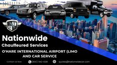 an advertisement for the national airport limo and car service