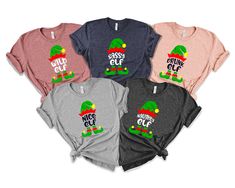 These funny matching Christmas shirts for friends and groups will be a hit everywhere! Who's the nice elf, who's the naughty elf, and who's just crazy? Take these with you for your besties Christmas trip and girls weekend, friends Christmas parties and Christmas holidays! HOW TO ORDER: * Choose shirt size & model. * Choose the design. * Write the shirt color to the personalisation box. If you've chosen a custom text, write that too. * Add shirt to basket. * Repeat these steps for the other s Christmas Shirts For Friends, Funny Matching Outfits, Besties Christmas, Girls Weekend Shirts, Friend Shirts, Elf T Shirt, Funny Drinking Shirts, Matching Christmas Shirts, 70s Shirts