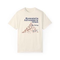 Mountain Adventure Club Crew Neck, Granola Girl Aesthetic Shirt, Hiking Shirt, Trendy Clothing For Campers This Unisex Crewneck featuring Mountain Adventure Club is the perfect gift for outdoor enthusiasts. Any lover of hiking, camping and National Parks will love this!    .: The Comfort Colors 1717 tee is made with medium fabric consisting of high quality, 100% ring-spun US cotton for long-lasting comfort. .: The pre-shrunk fabric ensures a consistently great fit.  .: All Comfort Colors 1717 shirts feature pre-shrunk cotton for size retention and a signature sewn-in twill label. ⭐️For an oversized look, we recommend sizing up 2 sizes. see photo for size chart.  ⭐️This item is made to order using direct-to-garment (DTG) printing technology. Garment fibers will be visible through the ink an Granola Girl Aesthetic, Adventure Club, Mountain Adventure, Hiking Shirt, Aesthetic Shirt, Hiking Shirts, Aesthetic Shirts, Granola Girl, Trendy Clothing