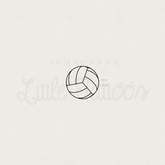 a black and white photo of a volleyball ball with the words,'little library '