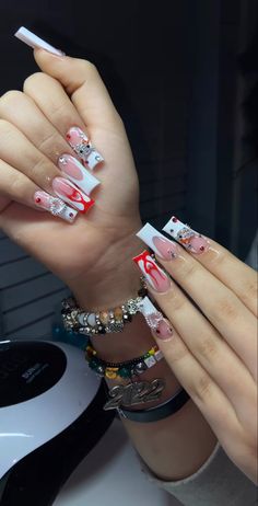 Rosy Nails, Kawaii Nails, Acrylic Nails Coffin Short, Acrylic Nails Coffin, Short Acrylic Nails Designs, Bling Acrylic Nails, Square Acrylic Nails