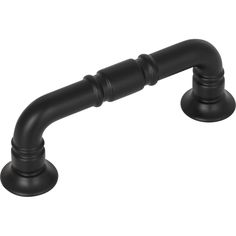 a black faucet on a white background