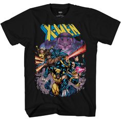 PRICES MAY VARY. Officially licensed Marvel X-Men T-shirt Standard Adult Men's sizes and Fit that can be worn by women who prefer a looser boyfriend fit. Whether you're headed to a convention, hanging out with friends, or just lounging at home, this X-men t-shirt is the perfect way to show off your love for the mutants of Marvel. Jim Lees clasic X-men assemble on this tee featuring the 90's X-men Introducing the Marvel X-Men All In Team t-shirt, the ultimate apparel for any fan of the iconic sup X-men Apocalypse, Marvel Comics Covers, Marvel Shirt, Marvel Tshirt, Uncanny X-men, Man Vs, Disney Stars, Graphic Tees Vintage, Marvel X