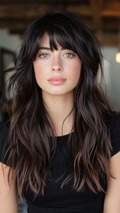 Long Hair With Bangs And Layers, Long Shag Haircut, Bun Hairstyles For Long Hair, Long Layered Hair, Haircuts For Long Hair, Haircuts With Bangs