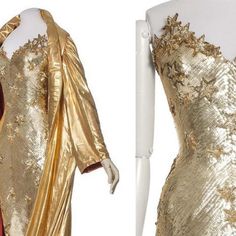 ᴛʜᴇ ᴄᴏʀsᴇᴛᴇᴅ ʙᴇᴀᴜᴛʏ on Instagram: "I can't imagine a more perfect dress to ring in the new year with than this dazzling golden evening ensemble by Pierre Balmain (1952) 🌟 From the collection of @madparis   I would like to wish everyone a happy new year! I am grateful for another year spent with this lovely community 💕 * * * * * #pierrebalmain #balmain #costumehistory #fashionhistory #dresshistory #1950sfashion #1950sstyle #golddress" Haute Couture Gold Dress, Grateful For Another Year, Pierre Balmain Couture, Balmain 1950s, Schiaparelli Gold Dress, Pierre Balmain 1950s Couture, 1950’s Style, 1950’s Fashion, Dress History