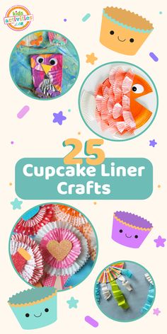 25 cupcake liner crafts for kids to make with paper plates and other craft supplies