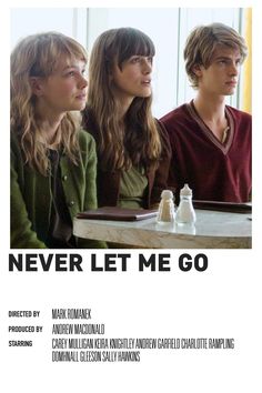 the poster for never let me go shows two people sitting at a table with chess pieces