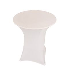 a white table with a round top on a white background for use in an event or party