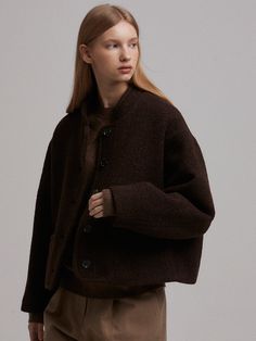 Korea Winter Fashion, Korea Winter, Alpaca Coat, Cropped Coat, Fitted Coat, New York Fall, Brown Coat, Brown Jacket, Work Jackets