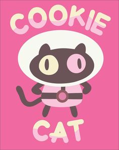 a cat with a hat on it's head and the words cookie cat above it