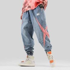 Loose Baggy Jeans, Korean Style Clothes, Jeans Streetwear, Hip Hop Jeans, Lightweight Pants, Denim Joggers, Style Clothes, Jeans Men, Ankle Length Pants