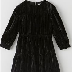 Listed As A Bundle As Well If Interested Dress With Round Neck And Long Sleeves. Back Button Teardrop Closure. Girls: 10 Crushed Velvet Dress Baby, Black Tiered Dress, Flowy Jumpsuit, White Ruffle Dress, Velvet Shirt, Dresses For Girls, Zara Girl, Dyed Dress, Girls Party Dress