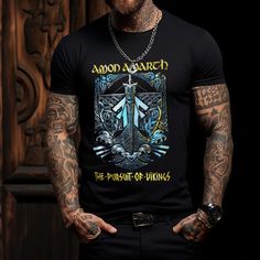 Vintage Amons Viking T Shirt Viking Designs, Handmade Leather Bracelets, Viking Style, Viking Warrior, Vintage Belts, Blue Jacket, Vikings, Unisex T Shirt, Design Ideas