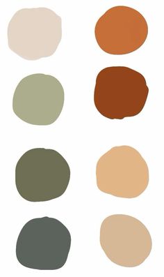 different shades of brown, green and beige on a white background with the same color scheme