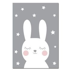 Nordic Rabbit Heart Eyelashes Poster - Cozy Nursery Painting Moon, Heart Nursery, Baby Nursery Wall Art, Nursery Canvas, Bear Paintings, Rabbit Painting, Nursery Paintings, Childrens Wall Art, Cartoon Rabbit