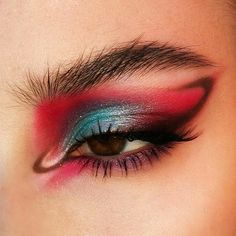 Glam Rock Makeup, Rock Makeup, Punk Makeup, Rave Makeup, Magical Makeup, Eye Makeup Pictures, Makeup Tut, Red Makeup