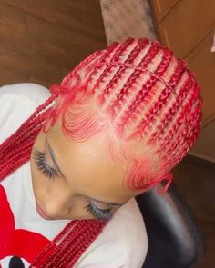 Stitch Cornrows, Bridal Hair Pieces Boho, Red Braids, Feed Ins, Black Kids Braids Hairstyles, Braid Inspiration, Hair Charms, Hair Brooch, Feed In Braids Hairstyles