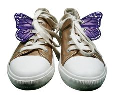 "Add some cute 2 hole stylish butterfly wings to your footwear with these awesome embroidered butterfly wings! This listing is for one pair of monarch style butterfly wings as shown, or a pair can be ordered. Add these to your shoes and become the envy of the neighborhood. Each wing measures 3\" long and 2.5\" wide." Shoe Wings, Butterfly Shoe, Butterfly Shoes, Embroidered Butterfly, Purple Lavender, Purple Butterfly, Shoe Clips, Monarch Butterfly, Butterfly Wings