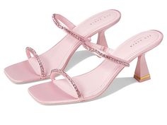 Spring Heels With Padded Ankle In Synthetic, Trendy Synthetic Mules With Ankle Strap, Trendy Synthetic Mules With Buckle Closure, Dainty Photoshoot, Pale Pink Heels, Pink Block Heels, Pink Sandals Heels, Ted Baker Shoes, Kitten Heel Sandals