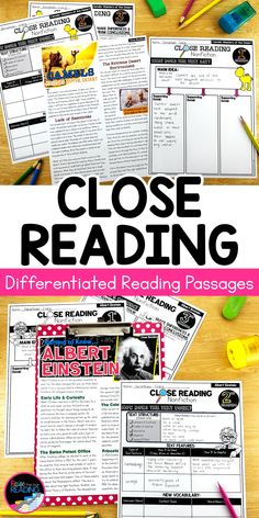 close reading worksheets with the text close reading differentiated reading passagess and activities