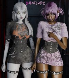 two female mannequins standing next to each other