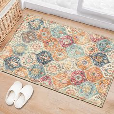 PRICES MAY VARY. 🌸【Soft & Designed】: This Lahome area rugs has a trendy faded style and a unique floral pattern, vintage tones blend perfectly with your home. This rug is made of high-quality faux wool fibers; Easy on the feet-soft as cotton balls; stain-resistant and non-shedding. 🌸【Kids & Pets Friendly】: 0.16 inch low pile rug, pet dander and hair won't get trapped inside, prevents pets and children from chewing or scratching, stains and dirt are easily removed. Pets' paws won't get snagged Moroccan Kitchen Decor, Kitchen Decor Bohemian, Bathroom Cream, Plaid Area Rug, Moroccan Living Room, Indoor Door Mat, Indoor Door, Moroccan Trellis, Trellis Rug