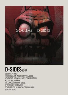 an advertisement for gorillaz d'sides