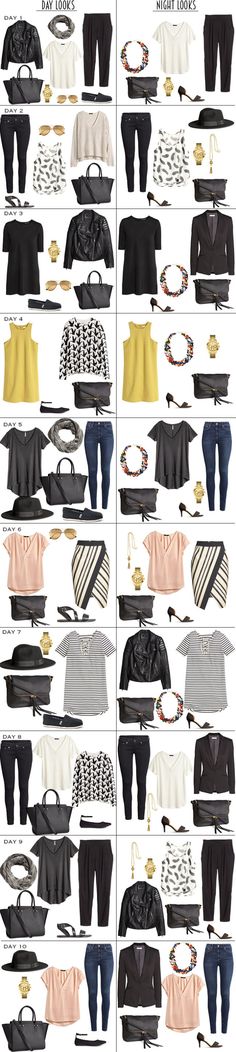 #packinglight #travellight #packinglist Day To Night, To Night, Night Looks, Travel Outfit, Packing List