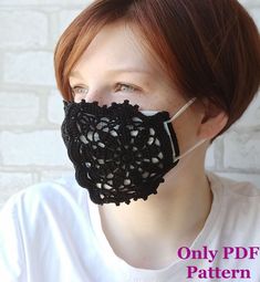 Lace crochet cover mask - Diy crochet. PDF PATTERN ONLY. This is a written pattern, not the physical object shown in the pictures above. ✦Details✦ Materials - 8g cotton yarn. Pattern is written in US terms Circle work, turn work Skill Level- Intermediate Instructions include 22 pages of step-by-step very detailed photos and text. It's easy! ✦PLEASE NOTE✦ The pattern will be available for instant download once your purchase is confirmed. Additionally, Etsy will send it via email.   Due to the nature of the instant download, all sales are final - there are no refunds issued for patterns. ✦Copyright Notice✦ Cover masks, made by the description of Colorful Tangle, can be sold in small quantities. Credit must be given to Colorful Tangle for cover mask design. Pattern is for personal and individ Mask Crochet, Unique Face Mask, Lace Face Mask, Face Mask Pattern, Crochet Mask, Crochet Faces, Mask Pattern, Lace Scarf, Crochet Diy