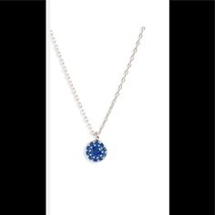 Kate Spade Something Sparkly Pav Mini Pendant Necklace Nwt Color: Sapphire/ Silver Size: 16”+3” Only Something Sparkly Necklace Matches Your Sparkling Personality... Plated Metal, Cubic Zirconia Dust Bag And Gift Box Included Blue Round Pendant Necklace For Party, Sapphire Necklace With Adjustable Chain, Elegant Blue Jewelry With Silver Chain, Elegant Blue Necklace With Silver Chain, Blue Pendant Necklace With Silver Chain, Elegant Kate Spade Jewelry With Adjustable Chain, Elegant Kate Spade Necklace With Adjustable Chain, Kate Spade Sterling Silver Jewelry Gift, Kate Spade Silver Jewelry For Formal Occasions