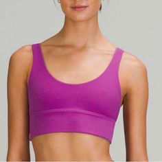 Lululemon Align Reversible Bra Flip Inside Out For Two Different Looks! Lightweight, Buttery-Soft Nulu Fabric Wicks Sweat And Is Four-Way Stretch. Added Lycra Fiber For Stretch And Shape Retention. Intended To Provide Light Support For A/B Cup Vivid Plum / Vintage Plum - Sold Out Color Online Size 6 Nwt Purple Sports Bra, High Support Bra, Red Sports Bra, Lululemon Bras, Reversible Top, Lululemon Energy Bra, Longline Bra, Lululemon Sports Bra, B Cup